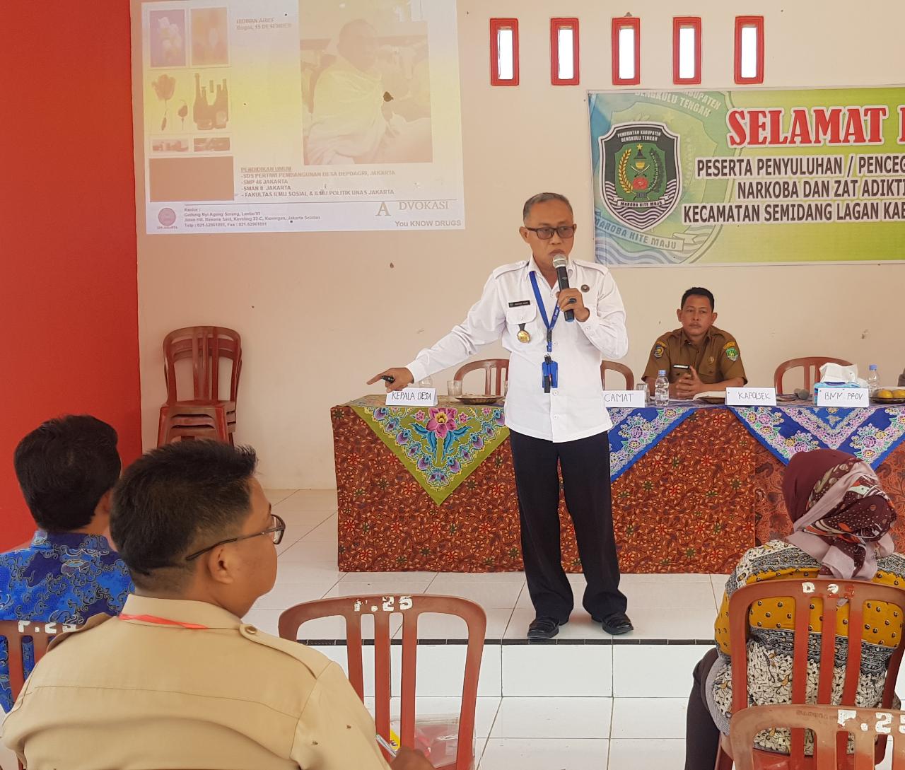 Penyuluhan Penyalahgunaan Narkoba dan Zat Adiktif di Desa Semidang Kab. Bengkulu Tengah