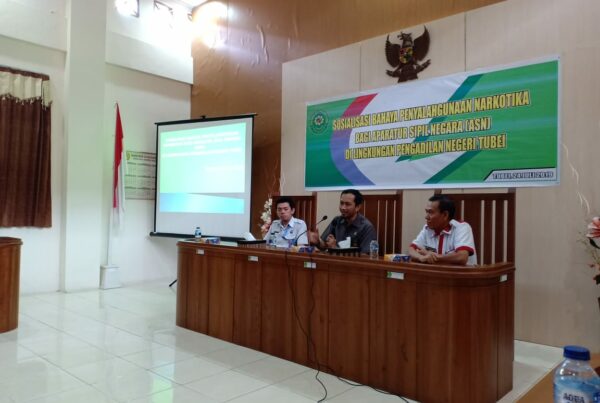 Sosialisasi P4GN & Tes Urine dalam rangka Deteksi Dini Penyalahgunaan Narkotika Bagi Pegawai Negeri Sipil (PNS) di Lingkungan Pengadilan Negeri Tubei Kelas II Kabupaten Lebong.