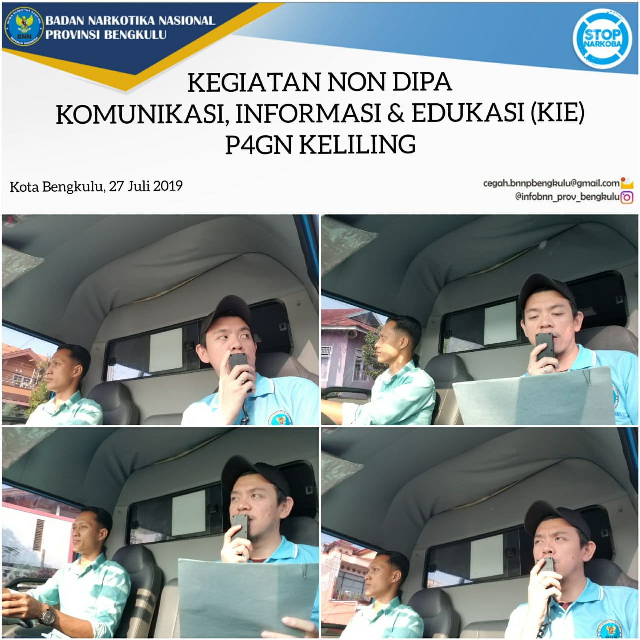 Komunikasi , Informasi dan Edukasi (KIE) P4GN Keliling di Kota Bengkulu Komunikasi , Informasi dan Edukasi (KIE) P4GN Keliling di Kota Bengkulu