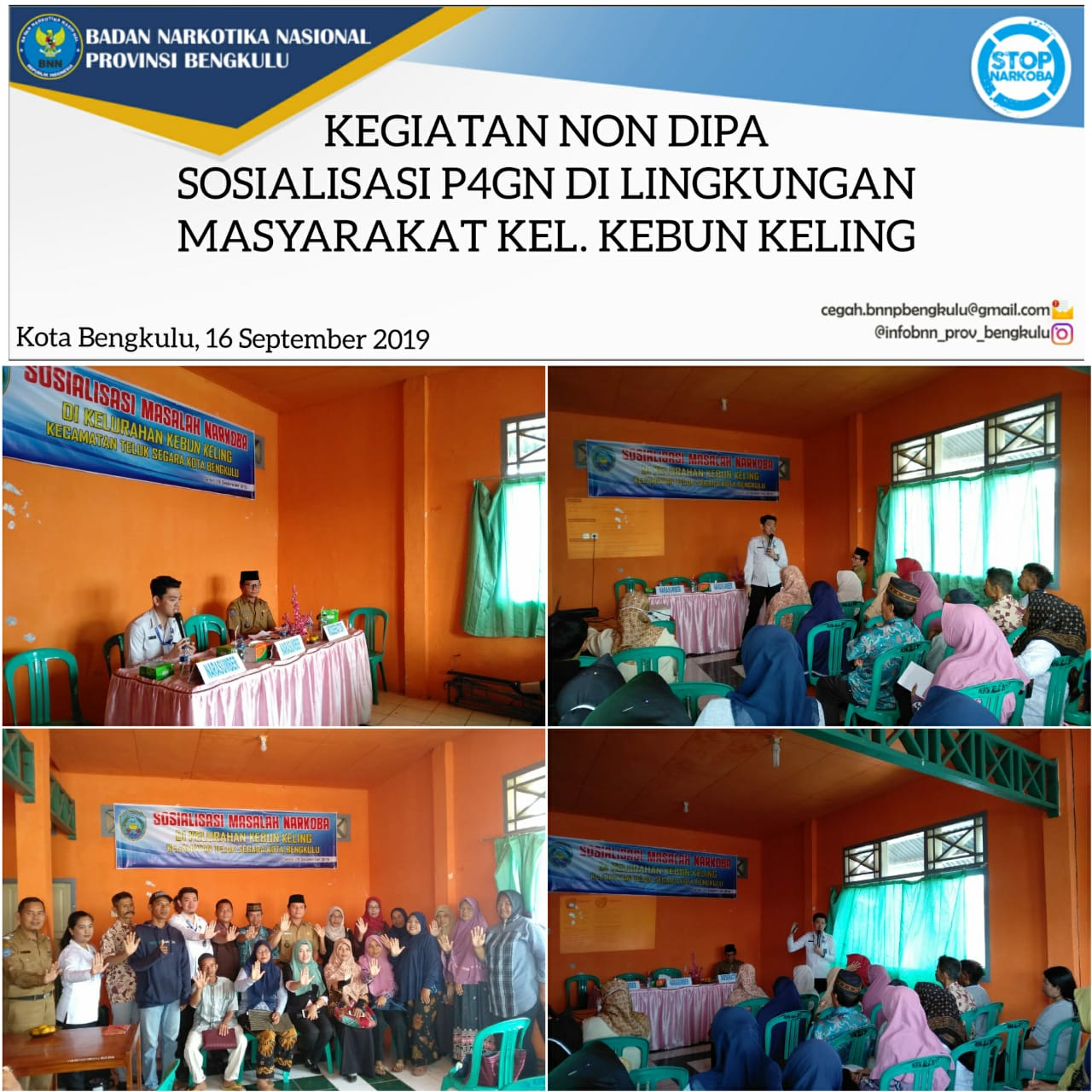Kegiatan Non DIPA Sosialisasi P4GN di Lingkungan Masyarakat Kel. Kebun Keling