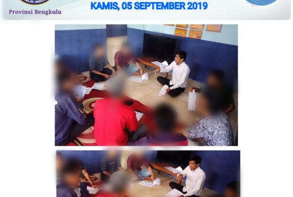 Kegiatan Group Therapy 1 Layanan Pascarehabilitasi Rawat Lanjut BNNP Bengkulu Tahun 2019.
