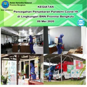 Kegiatan pencegahan penyebaran pandemi covid-19 dilingkungan kantor BNN Provinsi Bengkulu