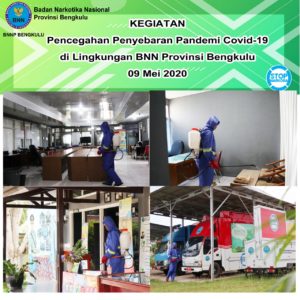Kegiatan pencegahan penyebaran pandemi covid-19 dilingkungan kantor BNN Provinsi Bengkulu Kegiatan pencegahan penyebaran pandemi covid-19 dilingkungan kantor BNN Provinsi Bengkulu