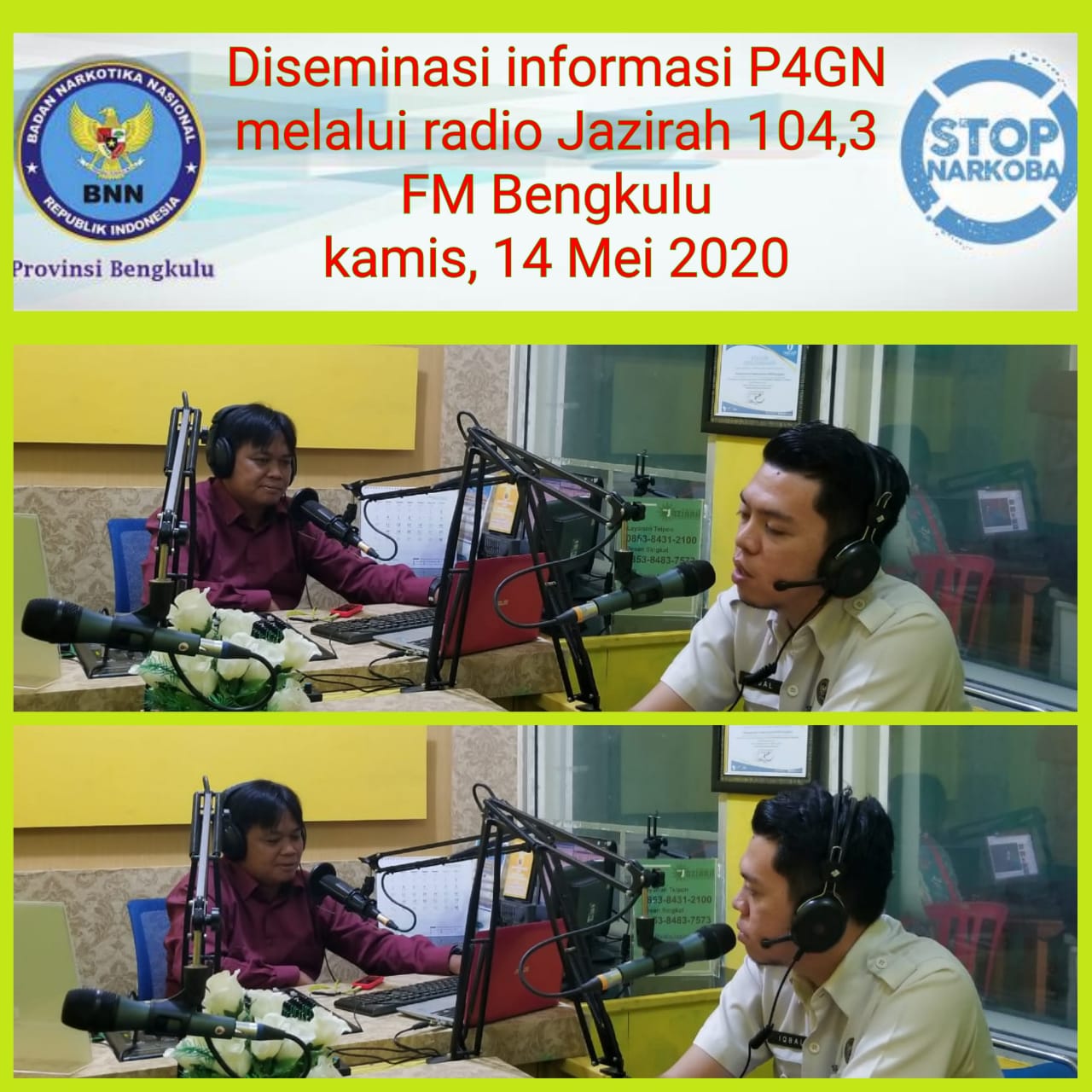 Diseminasi Informasi P4GN melalui Radio Jazirah 104,3 FM Diseminasi Informasi P4GN melalui Radio Jazirah 104,3 FM
