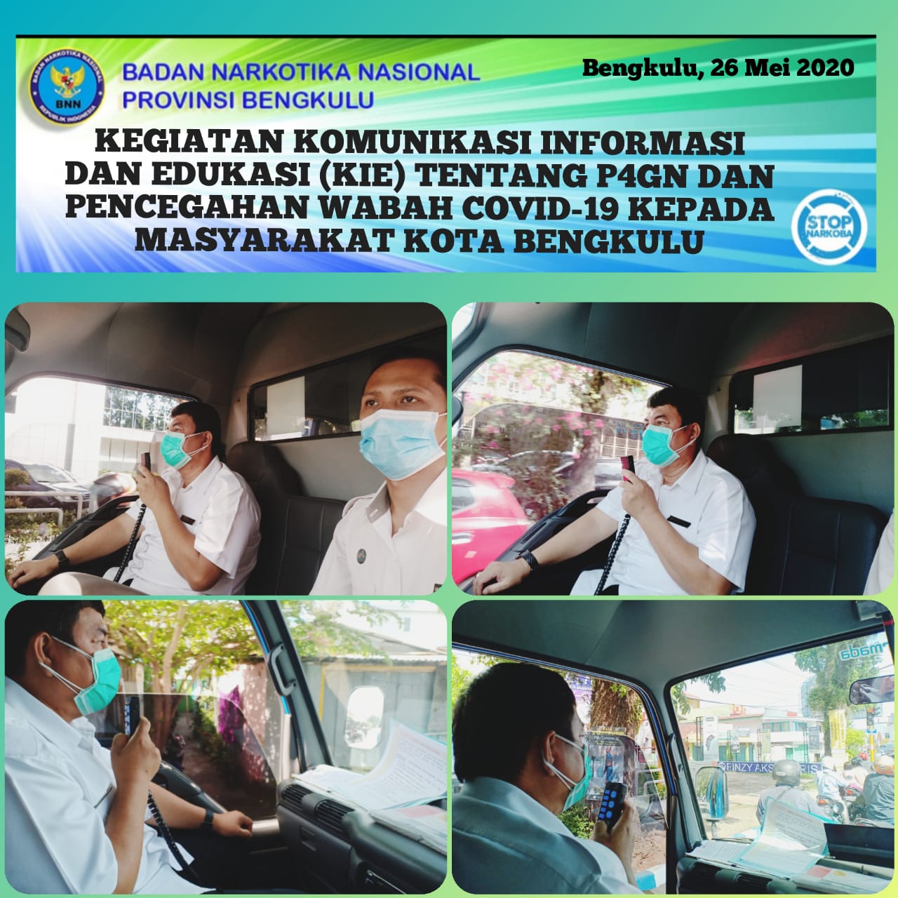 Kegiatan KIE (komunikasi,informasi dan edukasi) Tentang P4GN Pencegahan Wabah Covid-19 Kepada Masyarakat Kota Bengkulu Kegiatan KIE (komunikasi,informasi dan edukasi) Tentang P4GN Pencegahan Wabah Covid-19 Kepada Masyarakat Kota Bengkulu