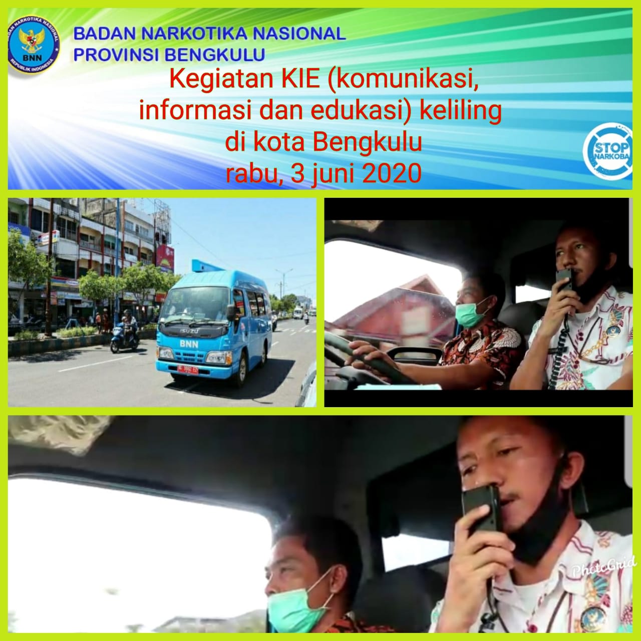 Kegiatan KIE (Komunikasi, Informasi dan Edukasi) Tentang Pencegahan penularan Wabah Covid-19 dan informasi P4GN Kepada Masyarakat Kota Bengkulu Kegiatan KIE (Komunikasi, Informasi dan Edukasi) Tentang Pencegahan penularan Wabah Covid-19 dan informasi P4GN Kepada Masyarakat Kota Bengkulu