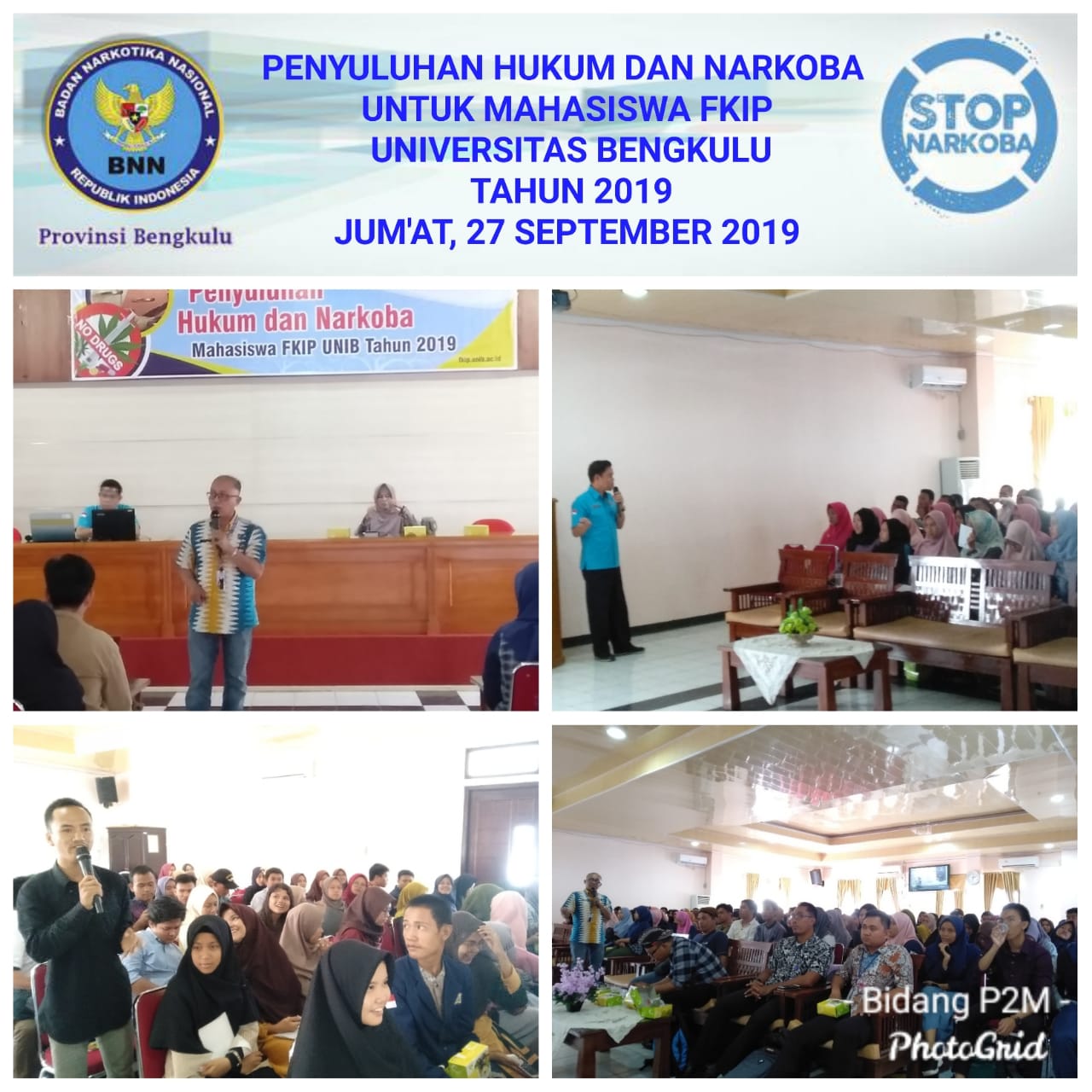 PENYULUHAN HUKUM DAN NARKOBA UNTUK MAHASISWA FKIP UNIVERSITAS BENGKULU TAHUN 2019 PENYULUHAN HUKUM DAN NARKOBA UNTUK MAHASISWA FKIP UNIVERSITAS BENGKULU TAHUN 2019
