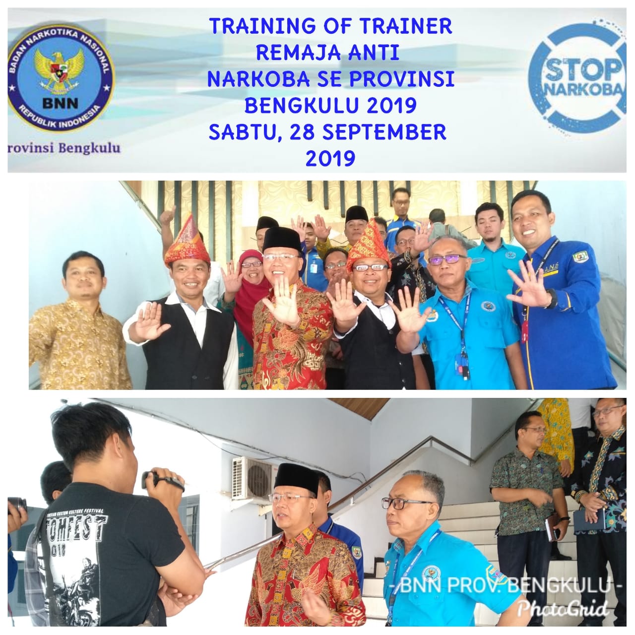 TRAINING OF TRAINER REMAJA ANTI NARKOBA SE PROVINSI BENGKULU 2019 DENGAN TEMA "DENGAN TRAINING OF TRAINER (TOT) MARI KITA TINGKATKAN SKILLS ANGGOTA SANS SE PROVINSI BENGKULU" TRAINING OF TRAINER REMAJA ANTI NARKOBA SE PROVINSI BENGKULU 2019 DENGAN TEMA "DENGAN TRAINING OF TRAINER (TOT) MARI KITA TINGKATKAN SKILLS ANGGOTA SANS SE PROVINSI BENGKULU"