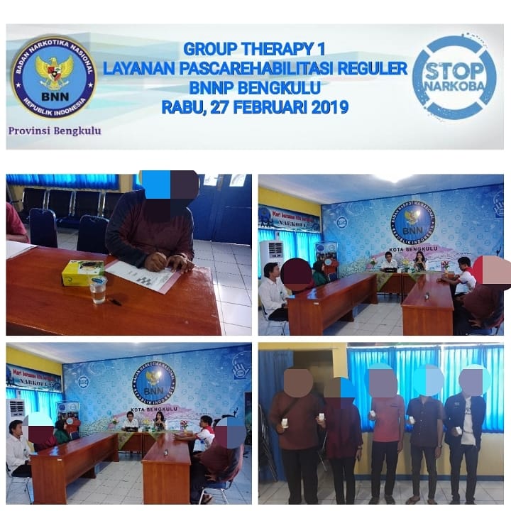 Group Therapy 1 Layanan Pascarehabilitasi Reguler BNNP Bengkulu. Group Therapy 1 Layanan Pascarehabilitasi Reguler BNNP Bengkulu.