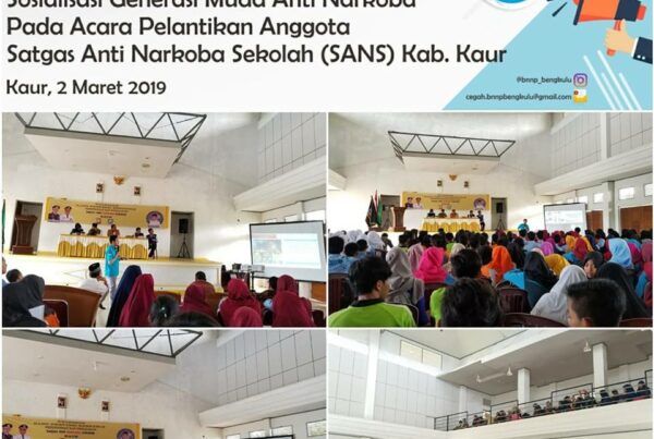 Sosialisasi Generasi Muda Anti Narkoba Pada Acara Pelantikan Anggota Satgas Anti Narkoba Sekolah (SANS) Kabupaten Kaur