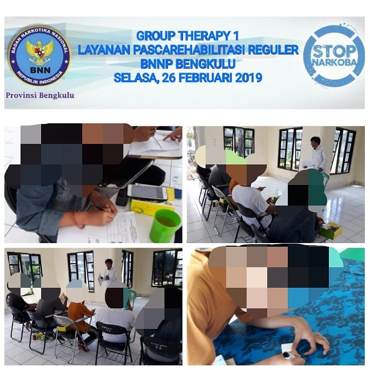 Group Therapy 1 Layanan Pascarehabilitasi Reguler BNNP Bengkulu. Group Therapy 1 Layanan Pascarehabilitasi Reguler BNNP Bengkulu.