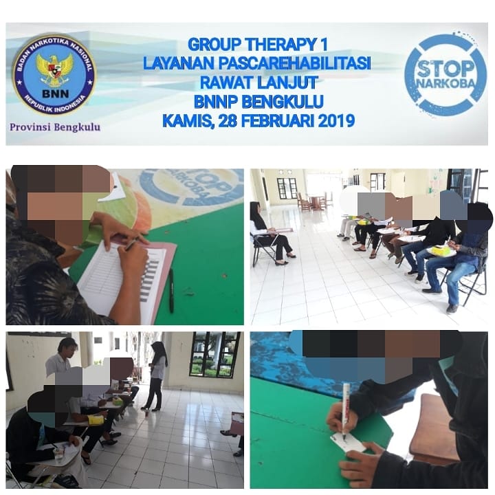 Group Therapy 1 Layanan Pascarehabilitasi Rawat Lanjut BNNP Bengkulu. Group Therapy 1 Layanan Pascarehabilitasi Rawat Lanjut BNNP Bengkulu.