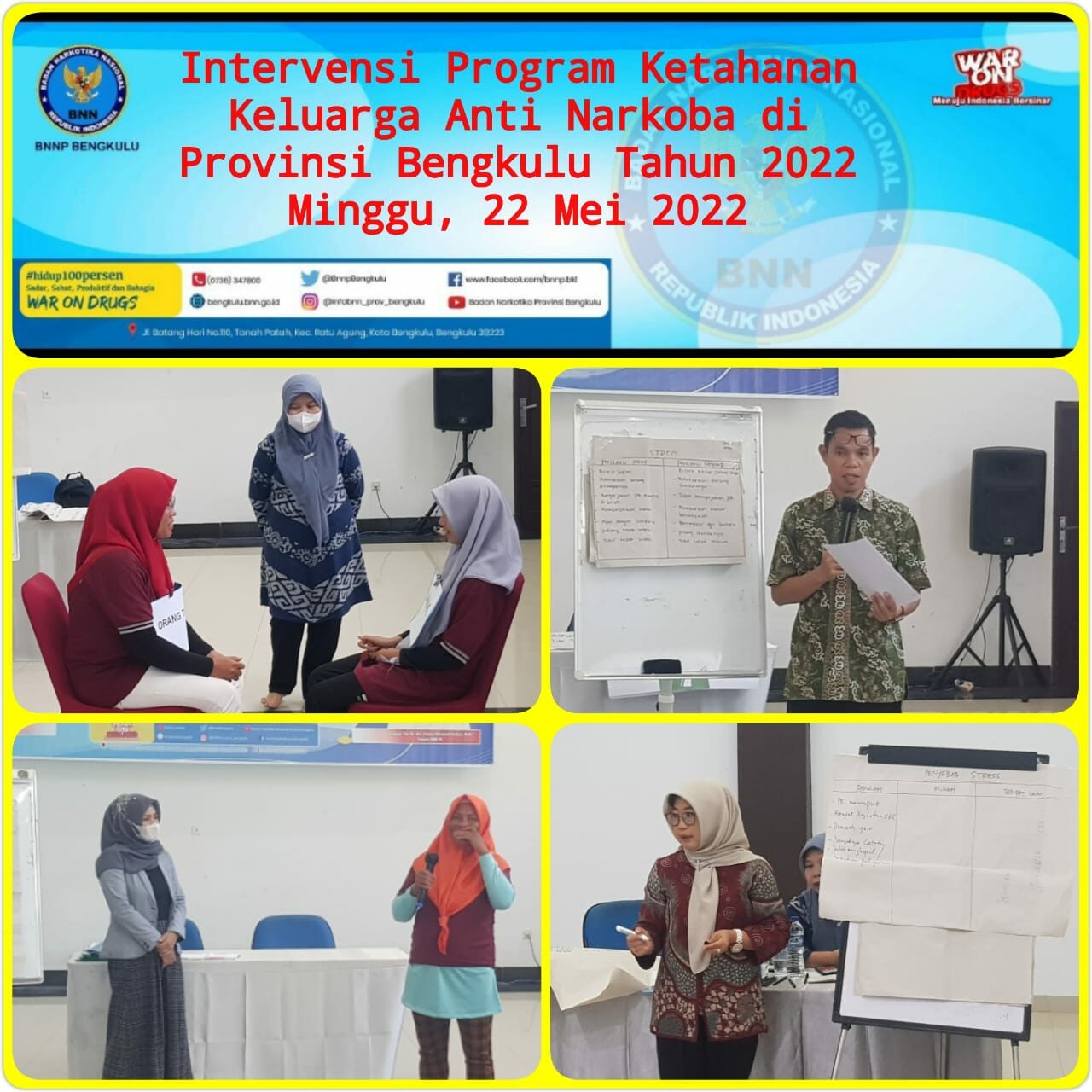 Kegiatan Intervensi Ketahanan Keluarga Anti Narkoba di Provinsi Bengkulu Tahun 2022 (pertemuan ke 2) Kegiatan Intervensi Ketahanan Keluarga Anti Narkoba di Provinsi Bengkulu Tahun 2022 (pertemuan ke 2)