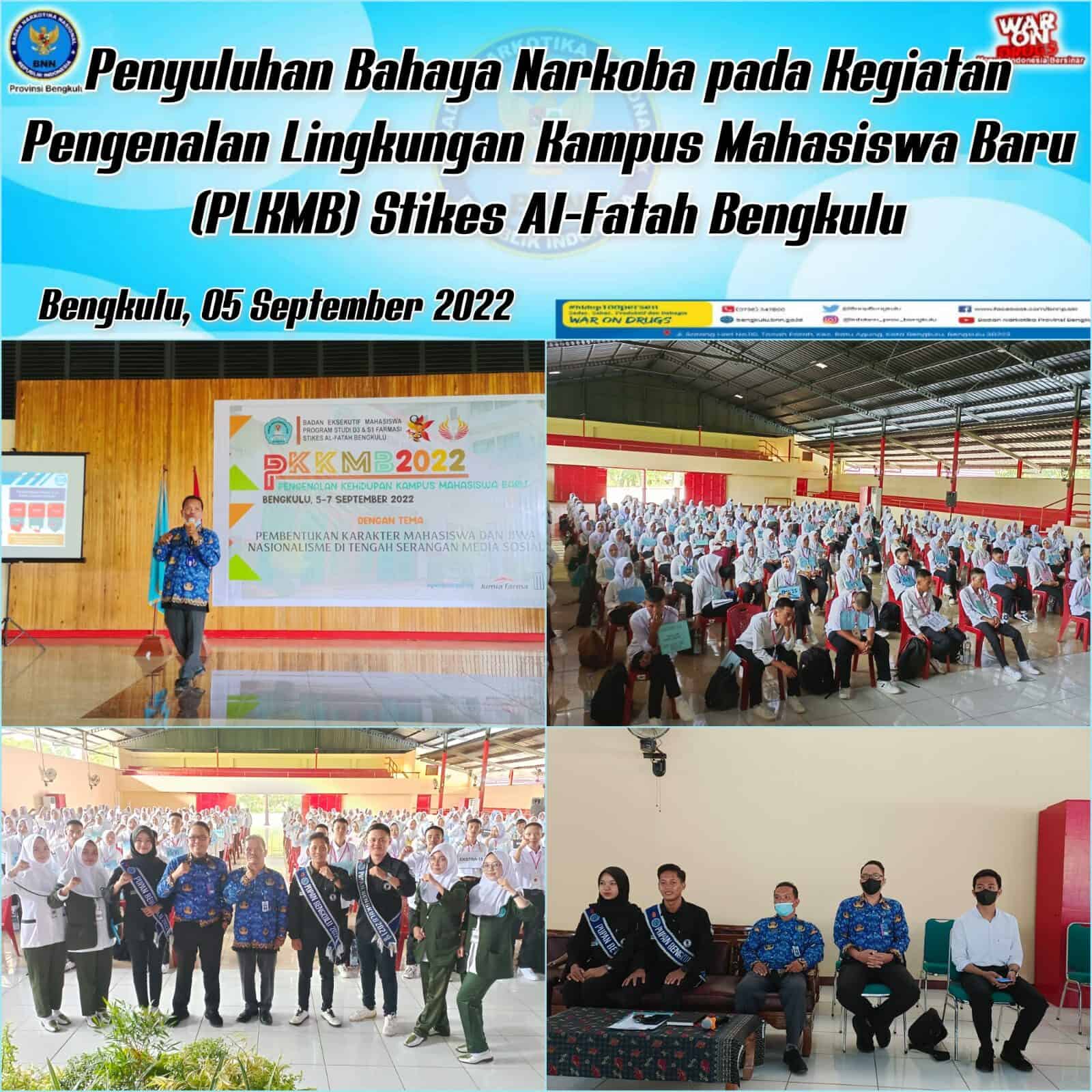 Penyuluhan Bahaya Narkoba pada Kegiatan Pengenalan Kehidupan Kampus bagi Mahasiswa Baru (PKKMB) STIKES -AL FATAH Bengkulu Penyuluhan Bahaya Narkoba pada Kegiatan Pengenalan Kehidupan Kampus bagi Mahasiswa Baru (PKKMB) STIKES -AL FATAH Bengkulu
