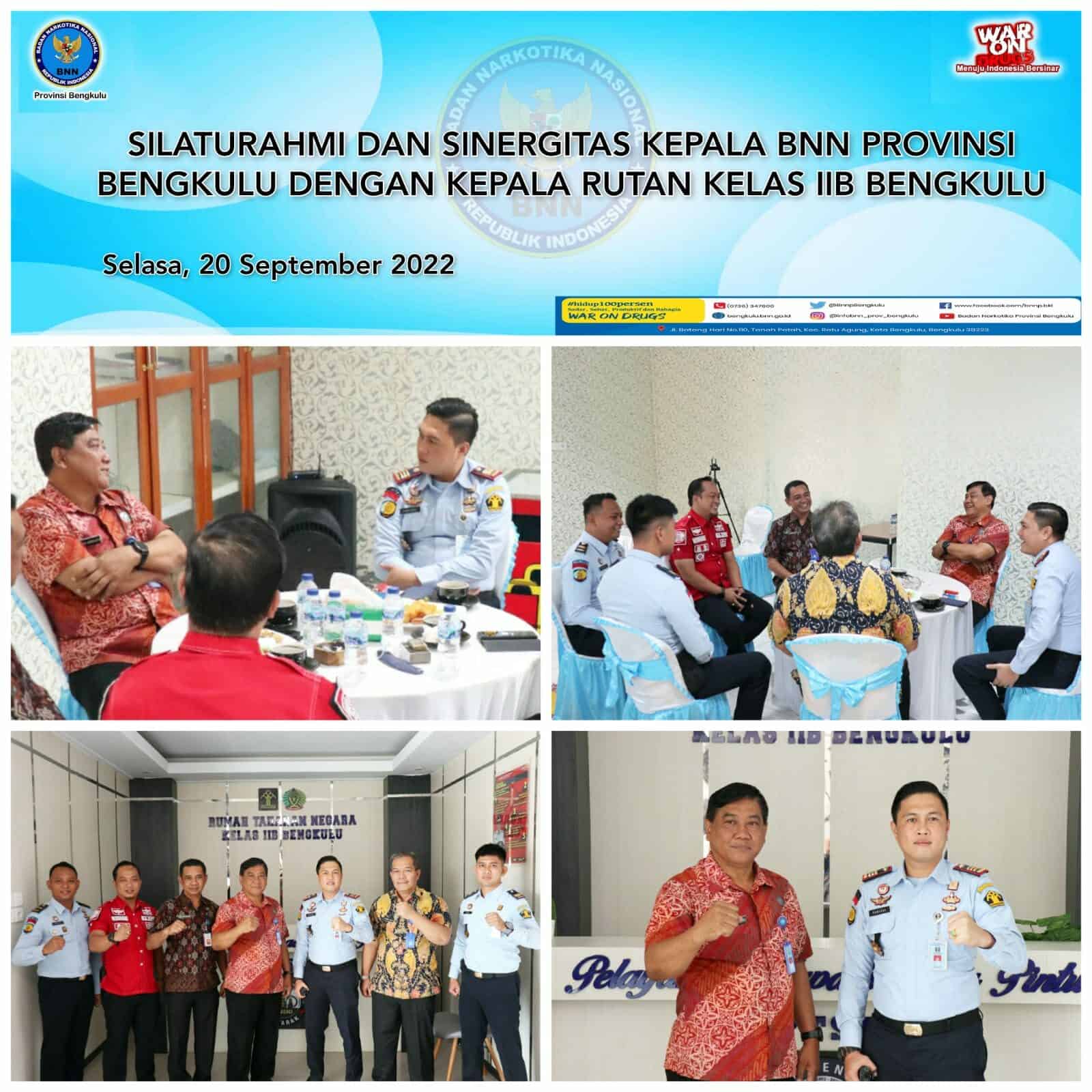 SILATURAHMI DAN SINERGITAS KEPALA BNN PROVINSI BENGKULU DENGAN KEPALA RUTAN KELAS IIB BENGKULU SILATURAHMI DAN SINERGITAS KEPALA BNN PROVINSI BENGKULU DENGAN KEPALA RUTAN KELAS IIB BENGKULU