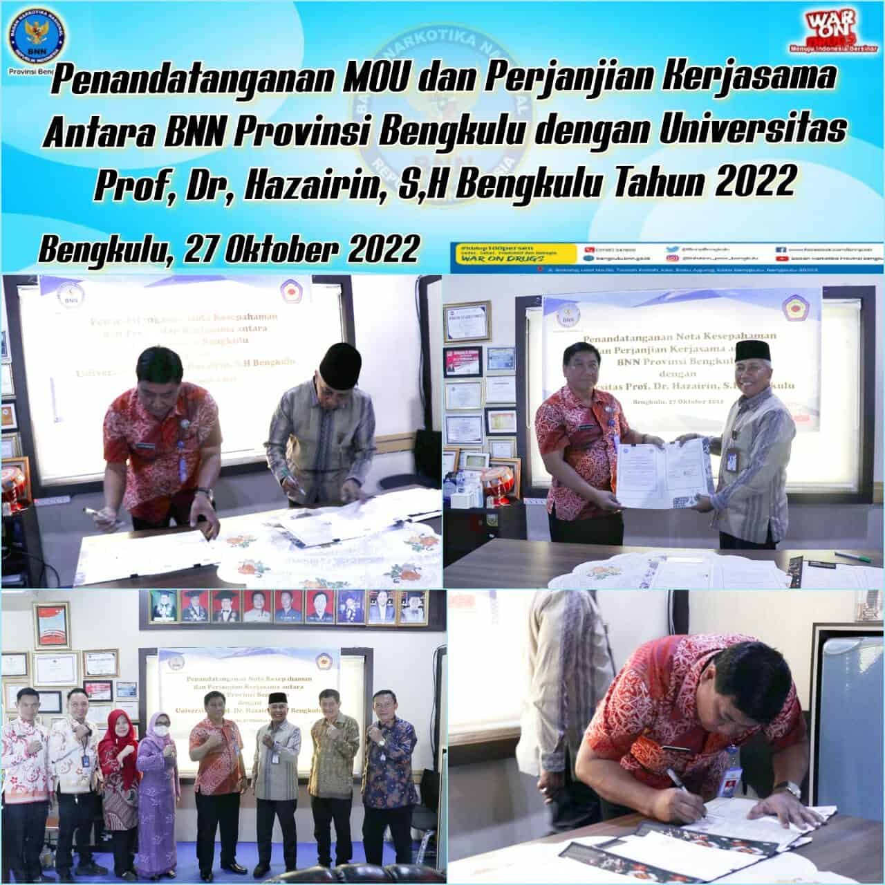 Penandatanganan MoU dan perjanjian kerja sama dengan Universitas Prof.Dr. Hazairin, SH Penandatanganan MoU dan perjanjian kerja sama dengan Universitas Prof.Dr. Hazairin, SH