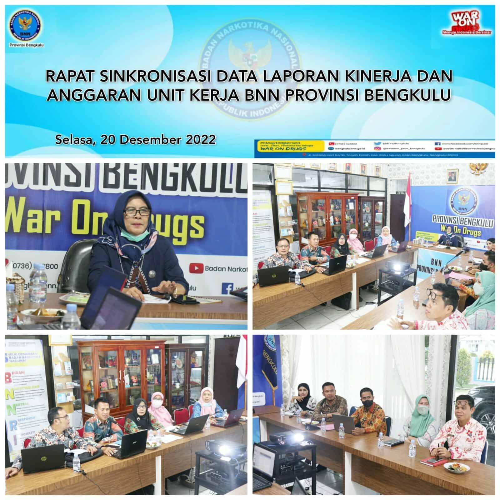 Sinkronisasi Data Laporan Kinerja dan Anggaran Unit Kerja BNNP Bengkulu Tahun 2022 Sinkronisasi Data Laporan Kinerja dan Anggaran Unit Kerja BNNP Bengkulu Tahun 2022