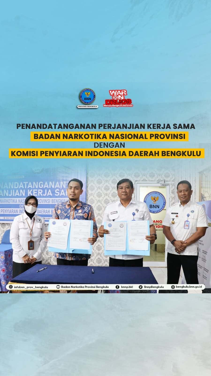 Penandatangan Perjanjian Kerjasama dengan Komisi Penyiaran Indonesia Daerah Bengkulu Penandatangan Perjanjian Kerjasama dengan Komisi Penyiaran Indonesia Daerah Bengkulu