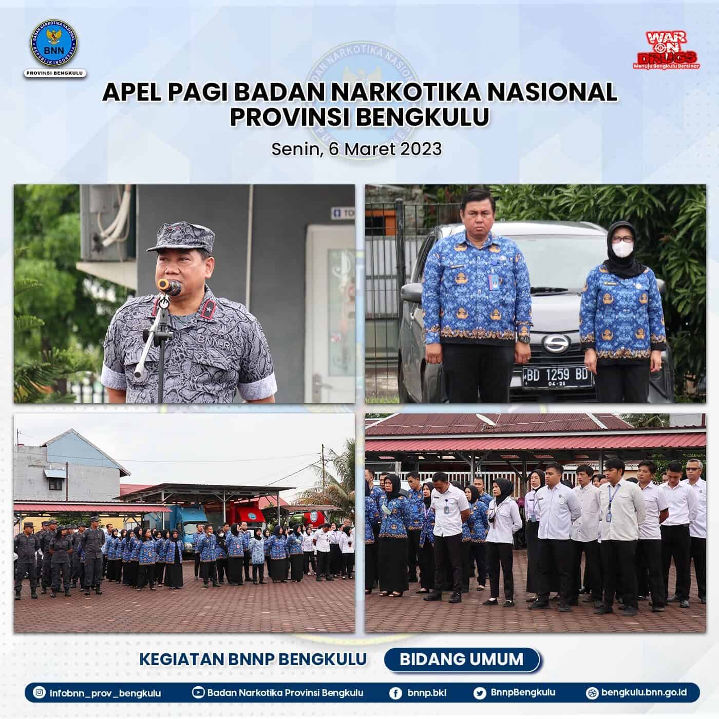 KEGIATAN APEL PAGI DI LINGKUNGAN BNNP BENGKULU KEGIATAN APEL PAGI DI LINGKUNGAN BNNP BENGKULU