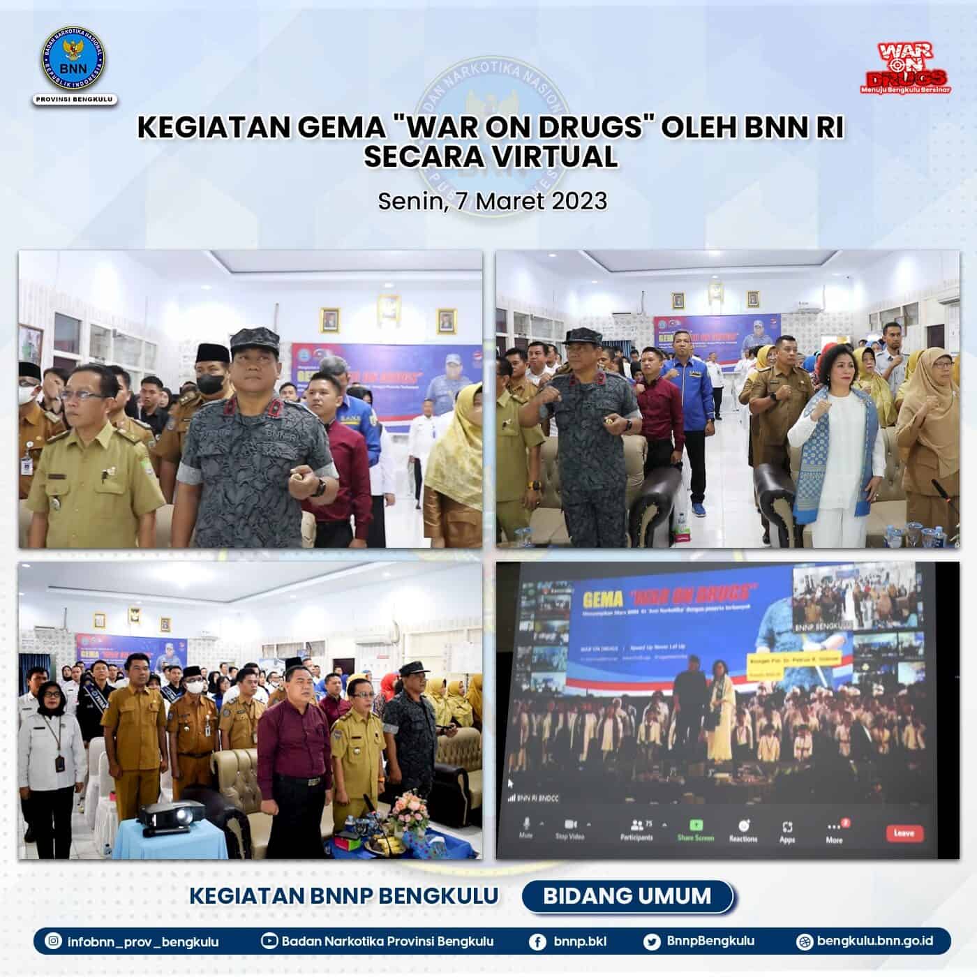 “KEGIATAN GEMA WAR ON DRUGS DALAM MENYAMBUT HUT BNN KE 21 DAN MEMECAHKAN REKOR MURI ” “KEGIATAN GEMA WAR ON DRUGS DALAM MENYAMBUT HUT BNN KE 21 DAN MEMECAHKAN REKOR MURI ”