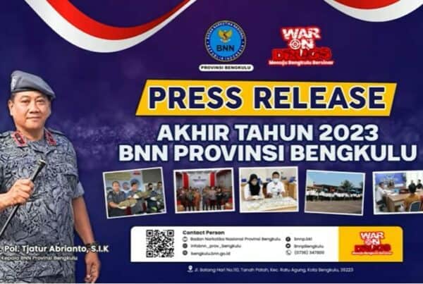 Press Release Capaian Kinerja BNN Provinsi Bengkulu Tahun 2023