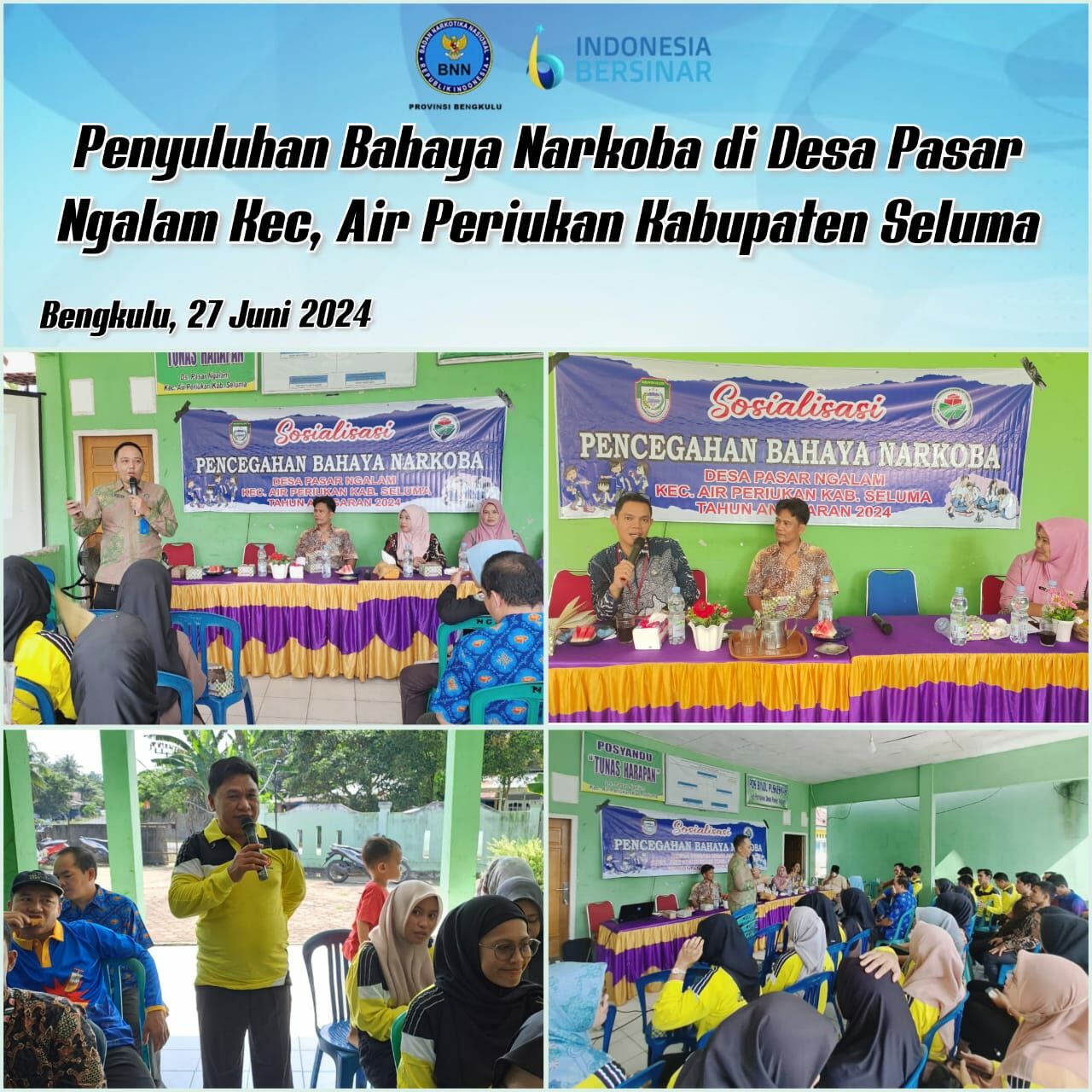 Kegiatan Penyuluhan Bahaya Narkoba Kepada Masyarakat Desa Pasar Ngalam Kec. Air Periukan Kabupaten Seluma Konsep Otomatis