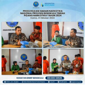 Press Release TP Narkotika Gol 1 Jenis Ganja Di BNNP Bengkulu