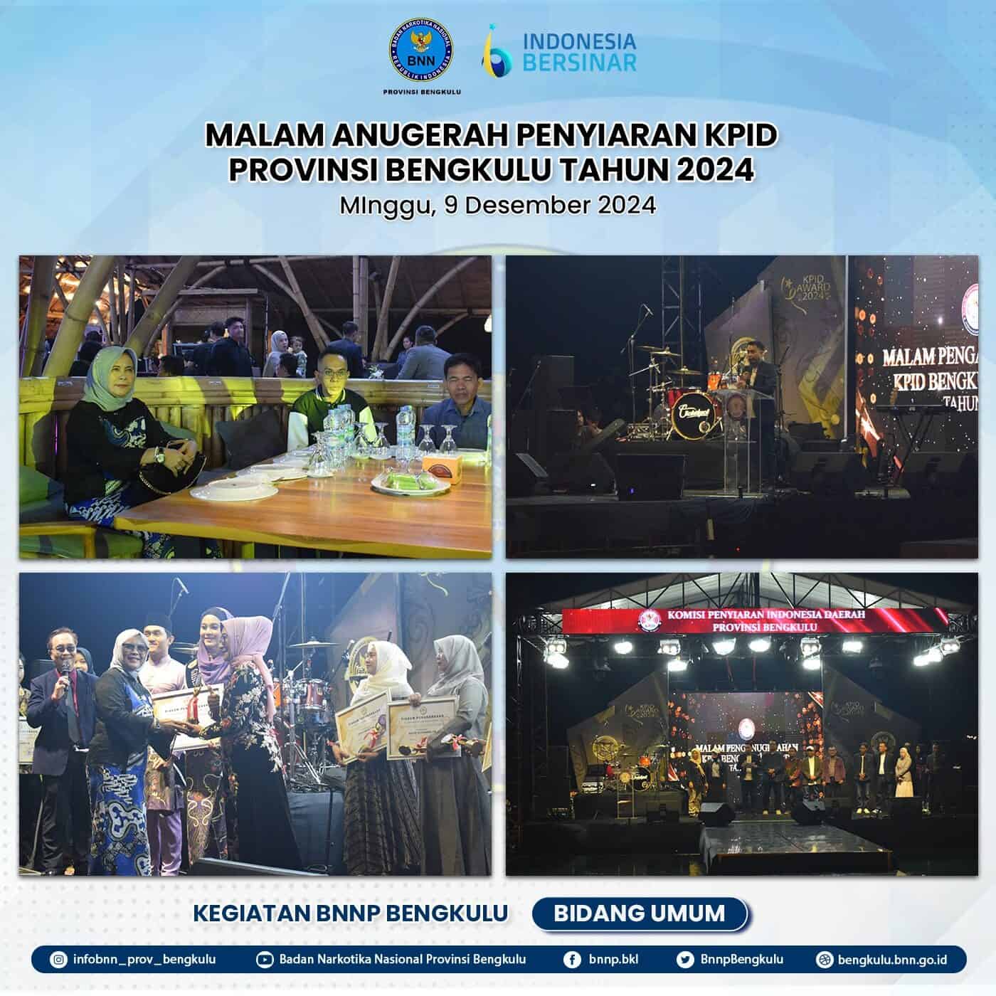 BNNP BENGKULU MENHADIRI MALAM ANUGERAH PENYIARAN KPID PROVINSI BENGKULU TAHUN 2024 BNNP BENGKULU MENHADIRI MALAM ANUGERAH PENYIARAN KPID PROVINSI BENGKULU TAHUN 2024