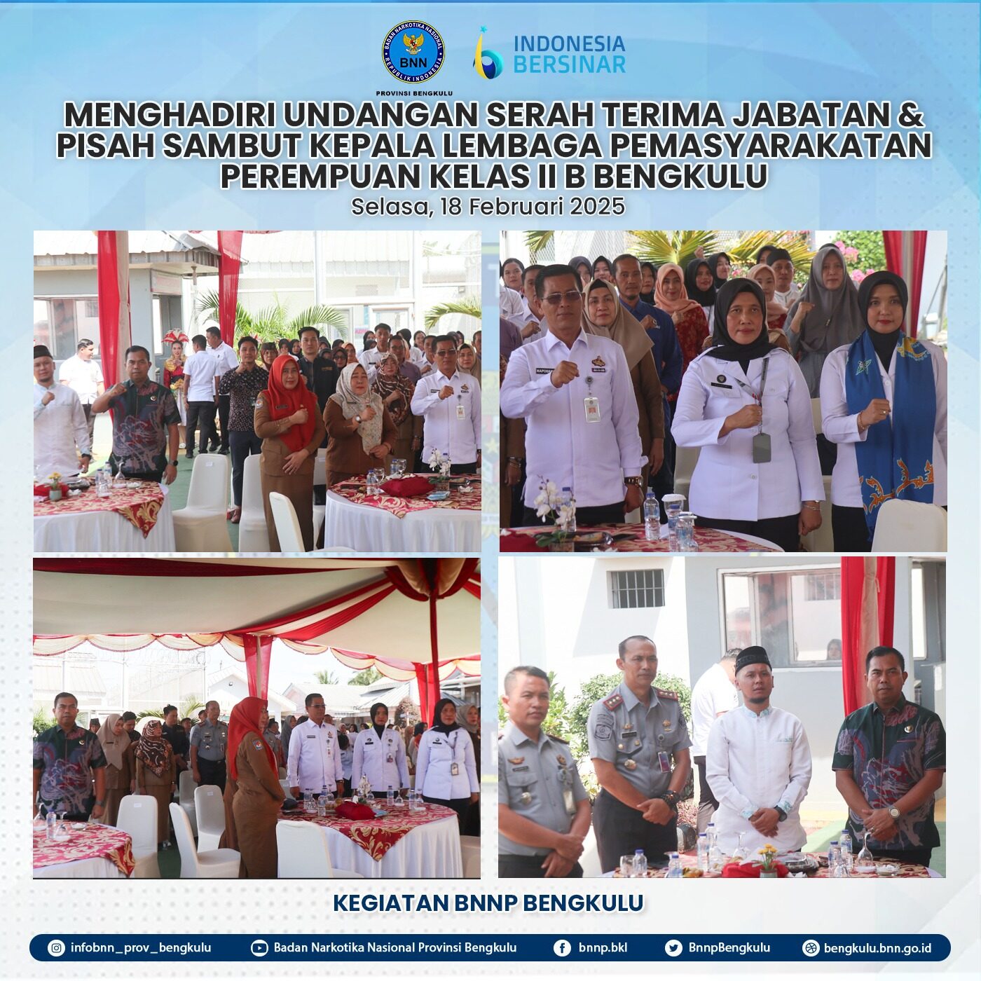 UNDANGAN SERAH TERIMA JABATAN & PISAH SAMBUT KEPALA LEMBAGA PEMASYARAKATAN PEREMPUAN KELAS IIB BENGKULU UNDANGAN SERAH TERIMA JABATAN & PISAH SAMBUT KEPALA LEMBAGA PEMASYARAKATAN PEREMPUAN KELAS IIB BENGKULU