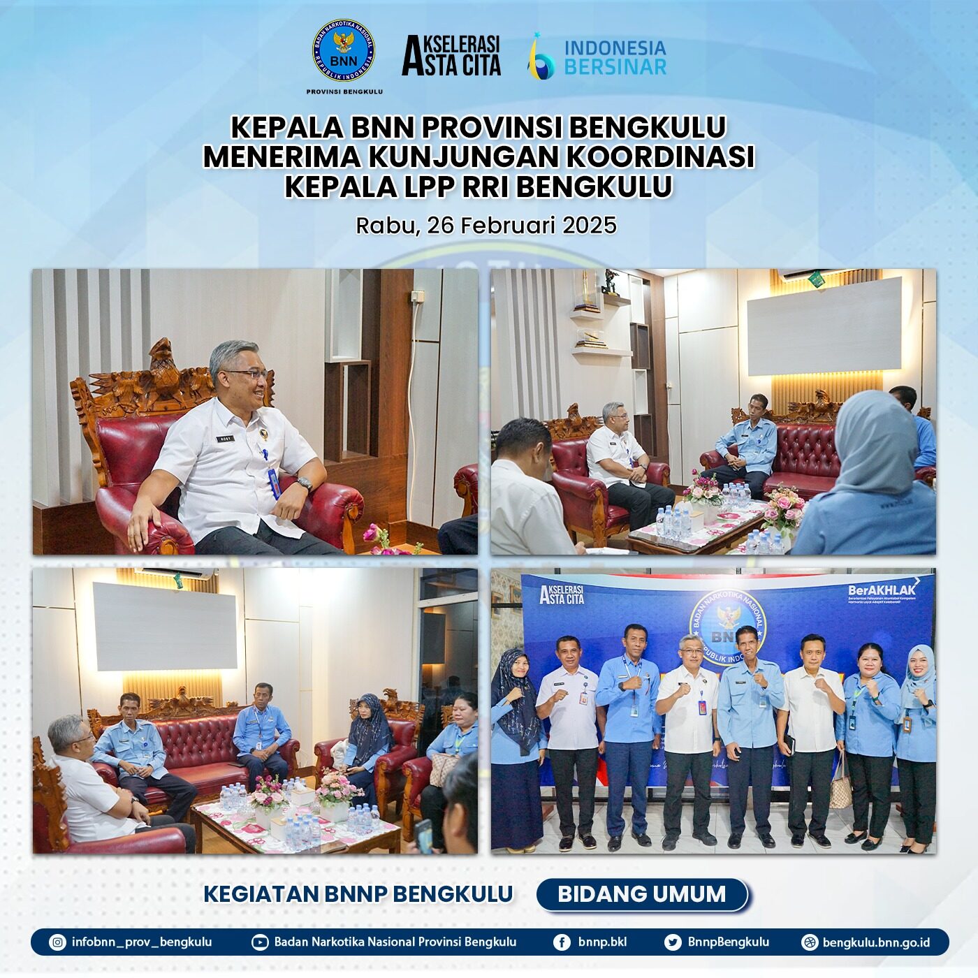KEPALA BNN PROVINSI BENGKULU MENERIMA KUNJUNGAN KOORDINASI KEPALA LPP RRI BENGKULU Konsep Otomatis