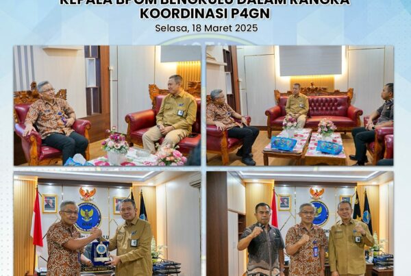 KEPALA BNN MENERIMA KUNJUNGAN KEPALA BALAI PENGAWAS OBAT DAN MAKANAN (BPOM) BENGKULU DALAM RANGKA KOORDINASI P4GN
