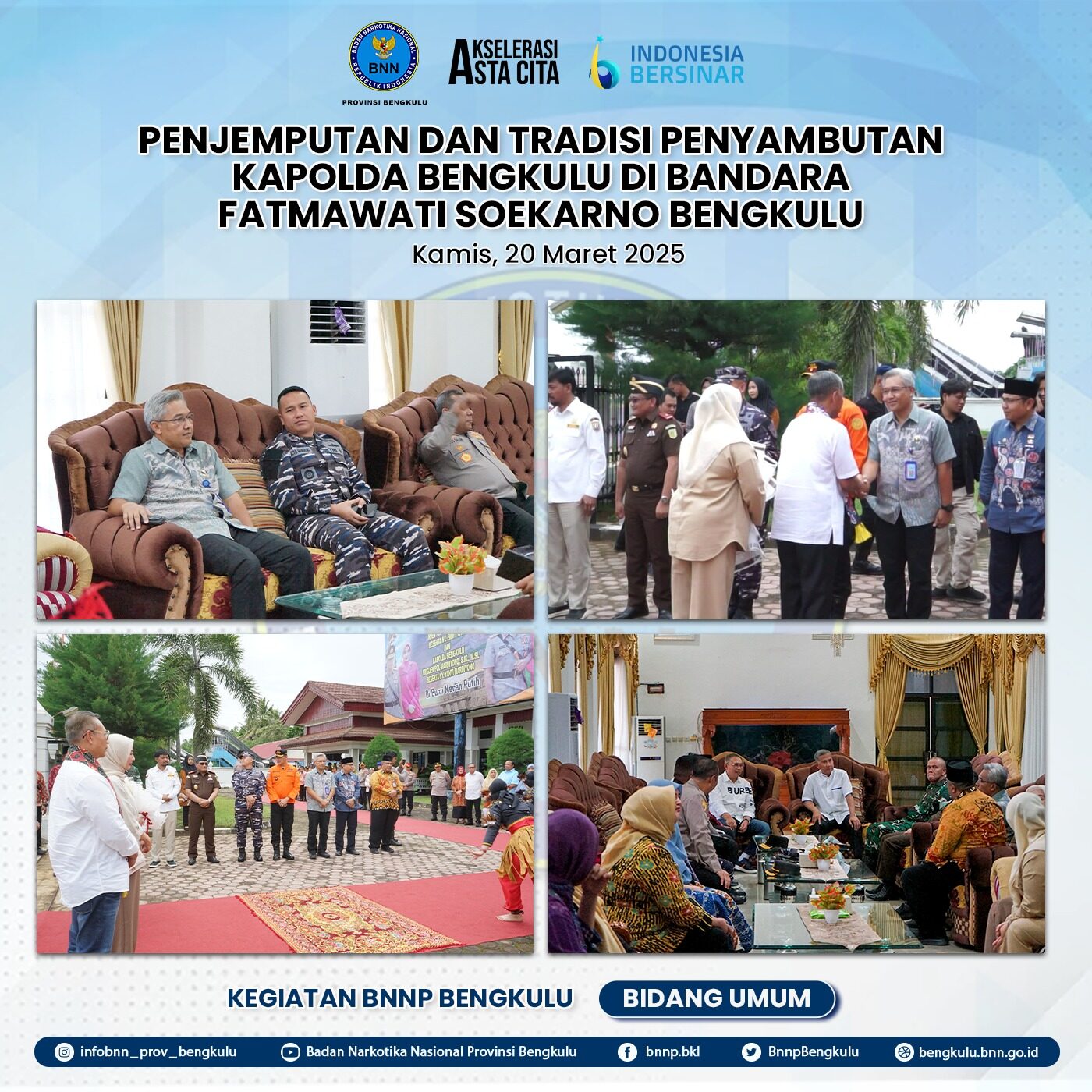 PENJEMPUTAN DAN TRADISI PENYAMBUTAN KAPOLDA BENGKULU DI BANDARA FATMAWATI SOEKARNO BENGKULU PENJEMPUTAN DAN TRADISI PENYAMBUTAN KAPOLDA BENGKULU DI BANDARA FATMAWATI SOEKARNO BENGKULU